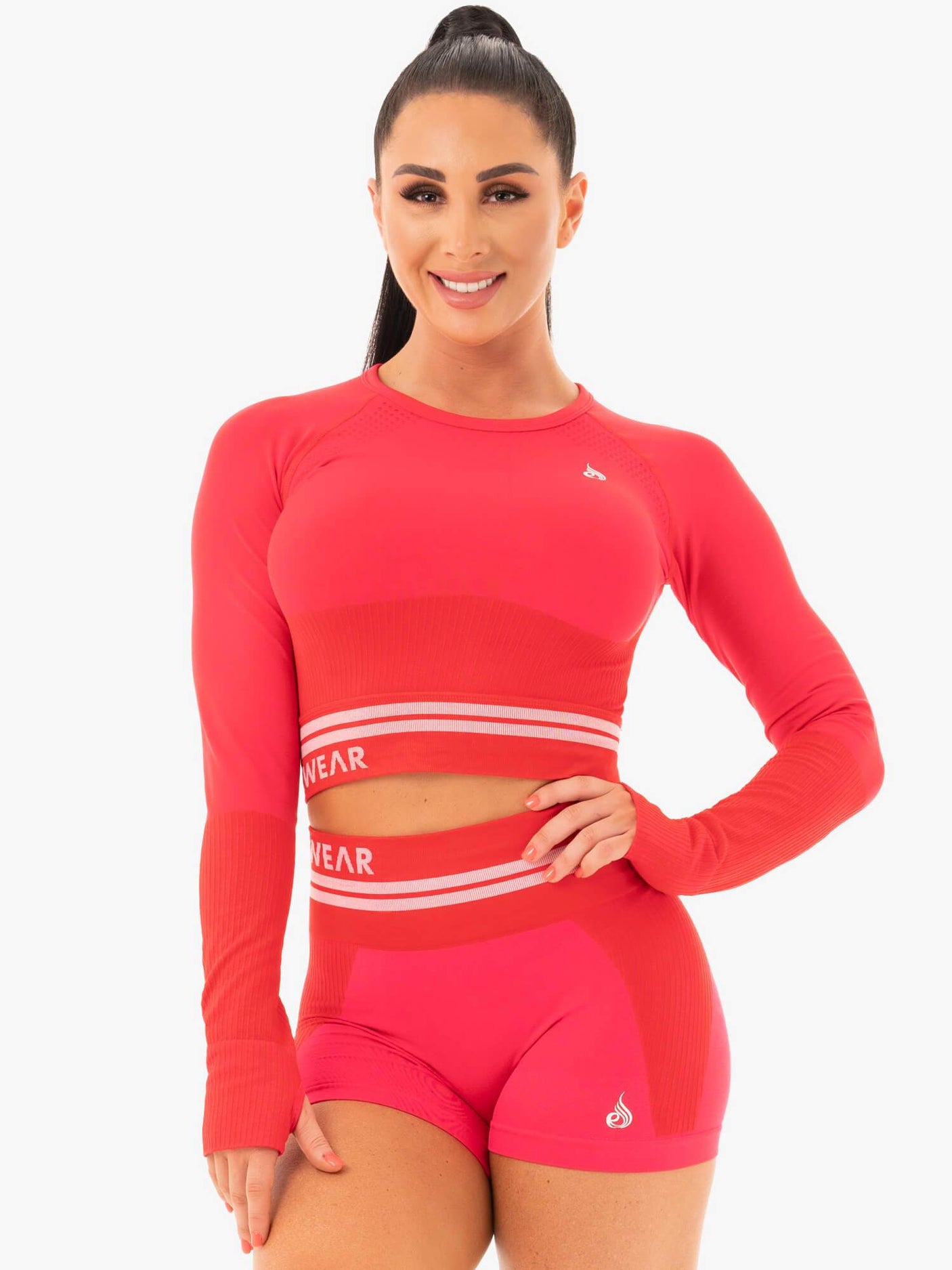 Ryderwear Freestyle Seamless Long Sleeve Crop Red