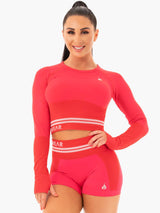Ryderwear Freestyle Seamless Long Sleeve Crop Red