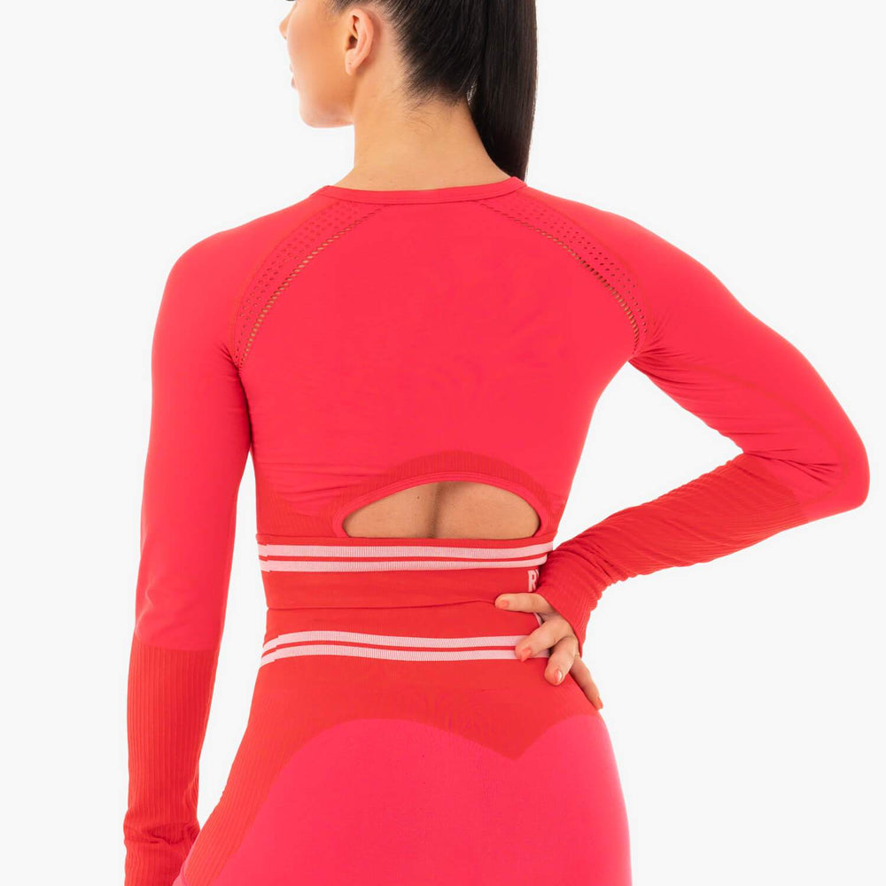 Ryderwear Freestyle Seamless Long Sleeve Crop Rouge