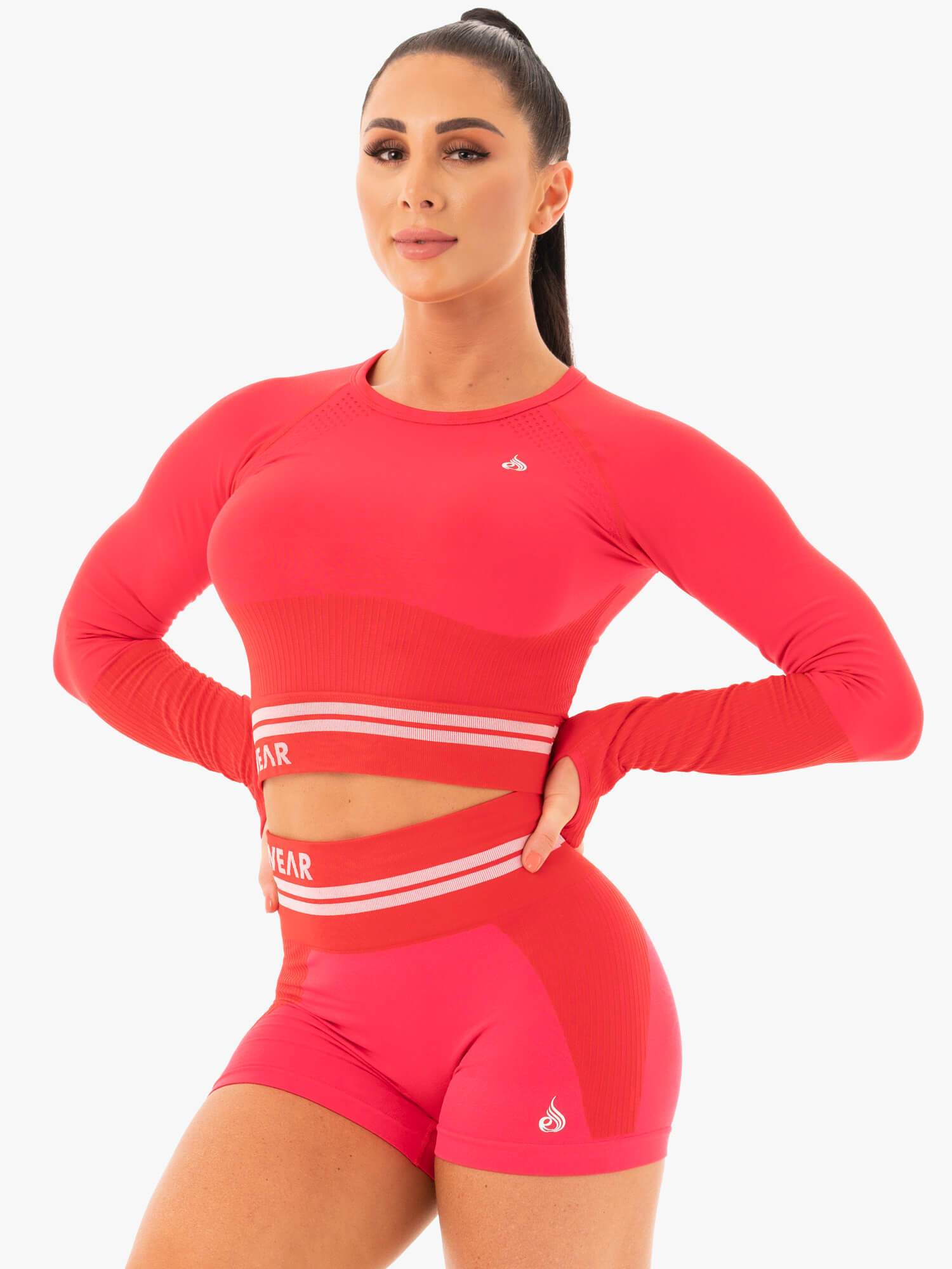 Ryderwear Freestyle Seamless Long Sleeve Crop Red