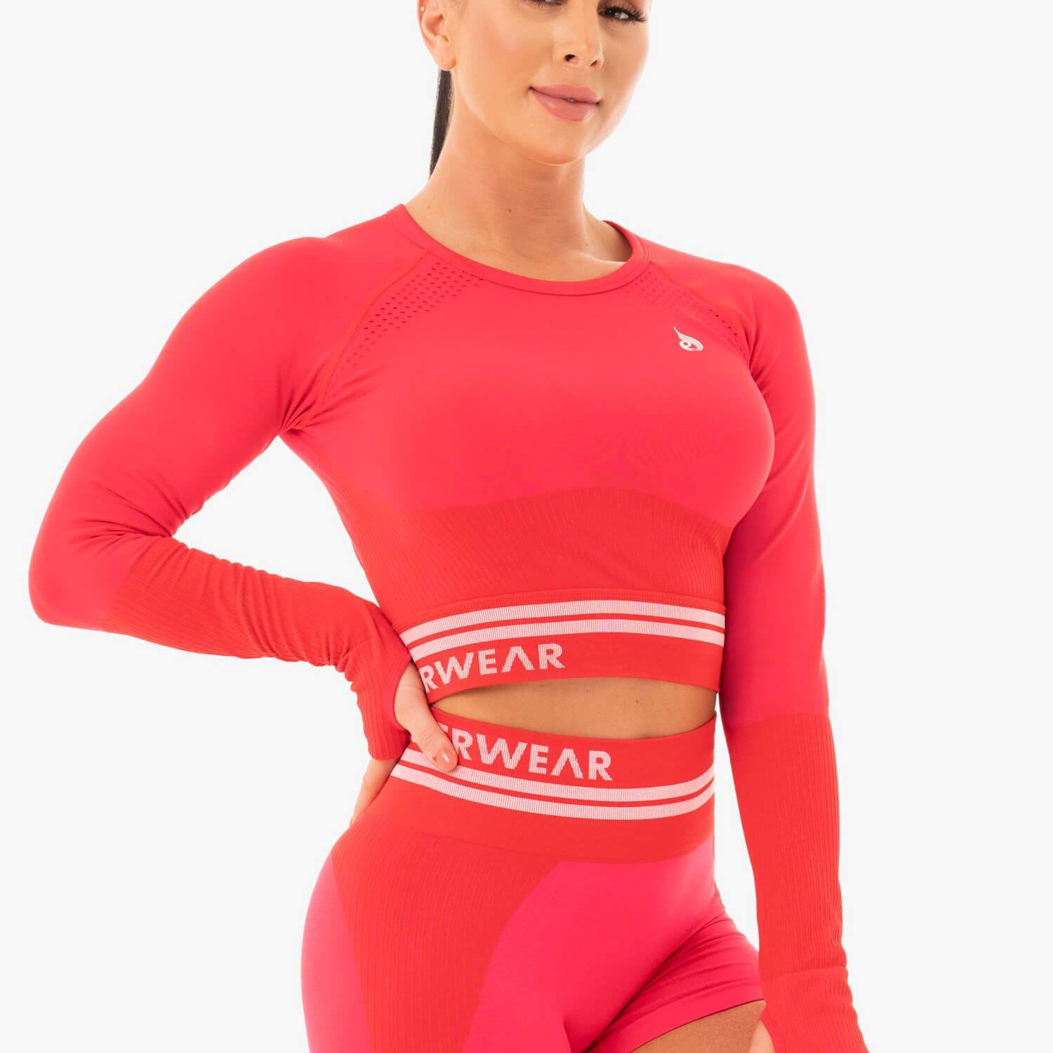 Ryderwear Freestyle Seamless Long Sleeve Crop Red