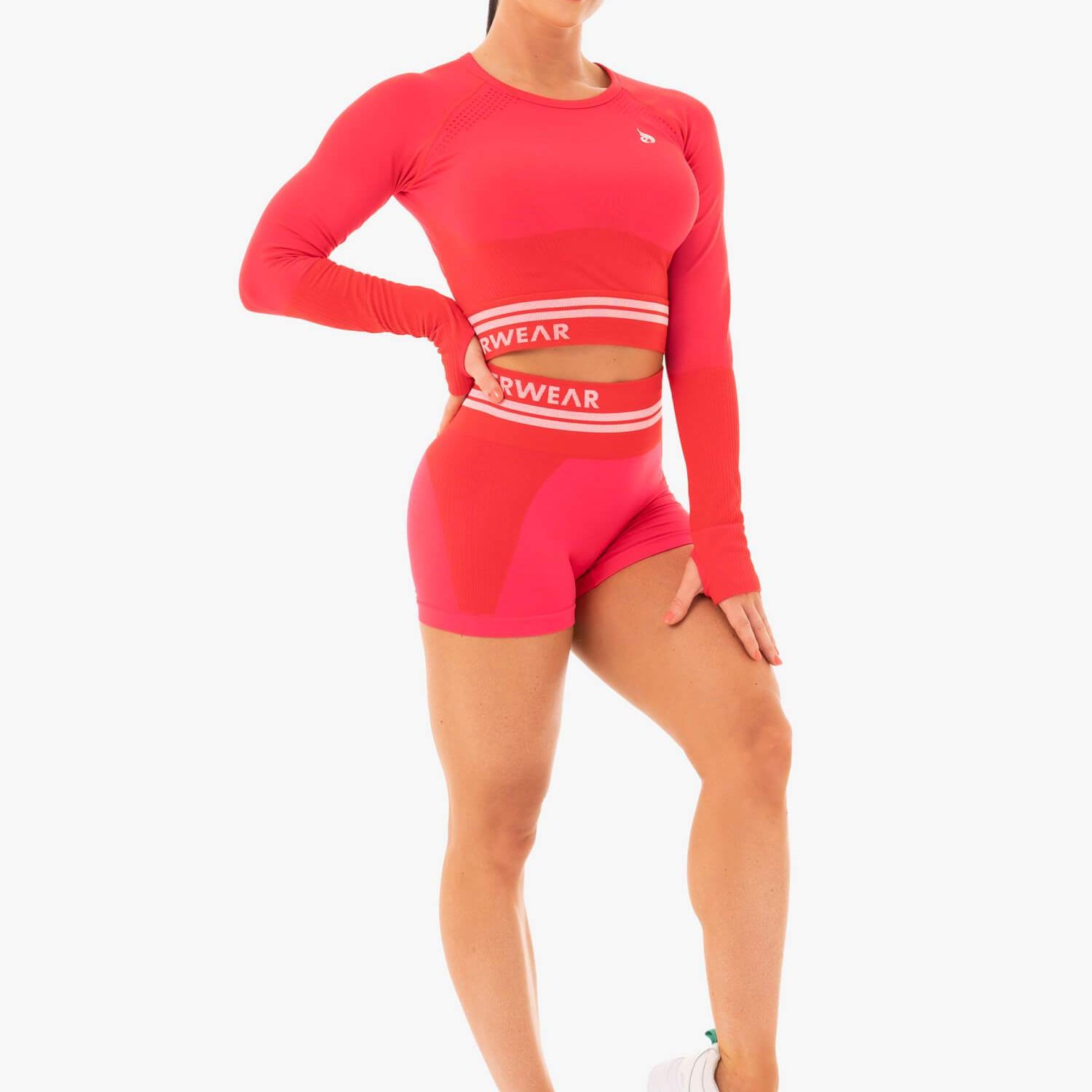 Ryderwear Freestyle Seamless Long Sleeve Crop Red