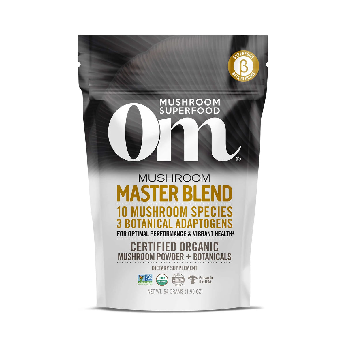 OM Mushroom Superfood - Master Blend Certified Organic Mushroom Powder - 60g