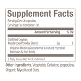 OM Mushroom Superfood - Poudre de champignons Reishi certifiée biologique - 75 gélules
