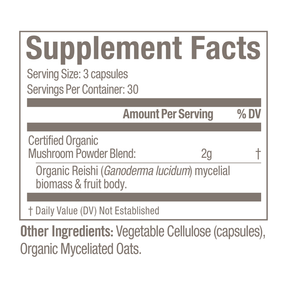 OM Mushroom Superfood - Reishi Certified Organic Mushroom Powder - 75Vcaps