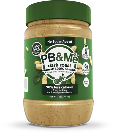 PB&amp;Me - Beurre de cacahuète en poudre - Torréfaction foncée - Sans sucre ajouté - 453 g