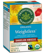 Traditional Medicinals - Organic Weightless Dandelion Hibiscus - 16 tea bags