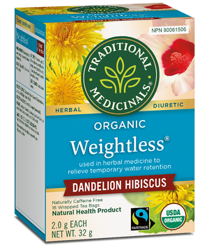 Traditional Medicinals - Organic Weightless Dandelion Hibiscus - 16 tea bags