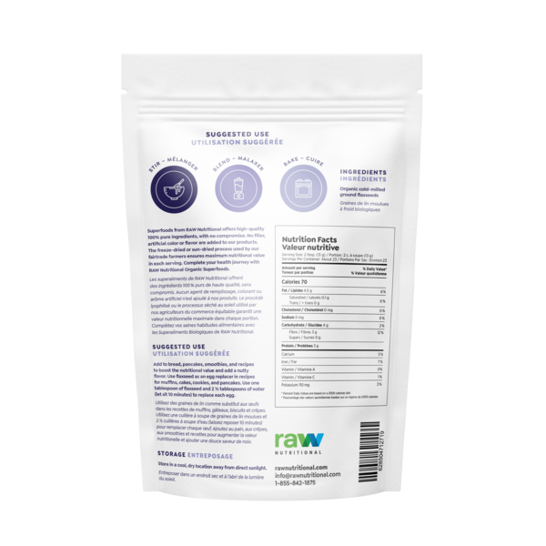 Graines de lin moulues biologiques crues et nutritives 300 g