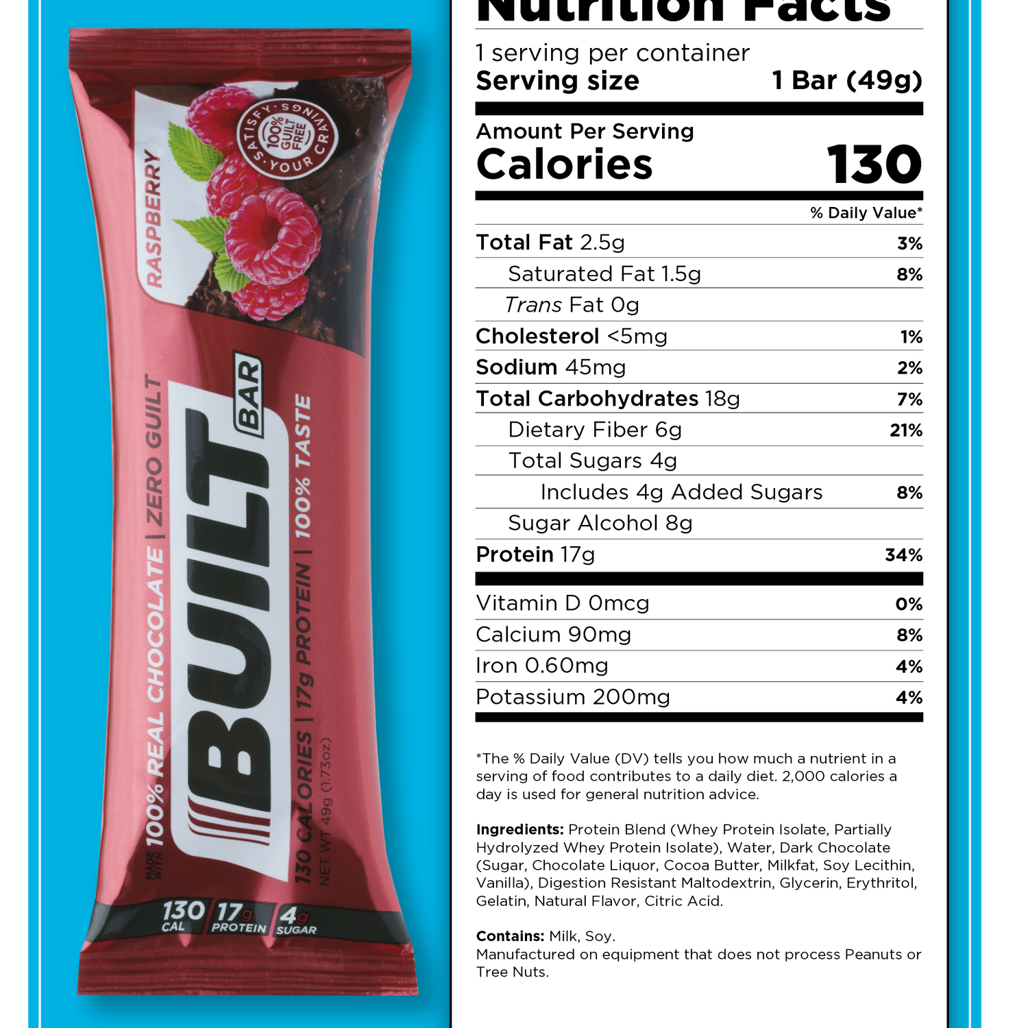 Built Protein Bar - 100% Real Chocolate - Zero Guilt 49g