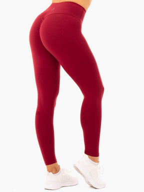 Ryderwear Elevate Scrunch Bum Legging Berry Red