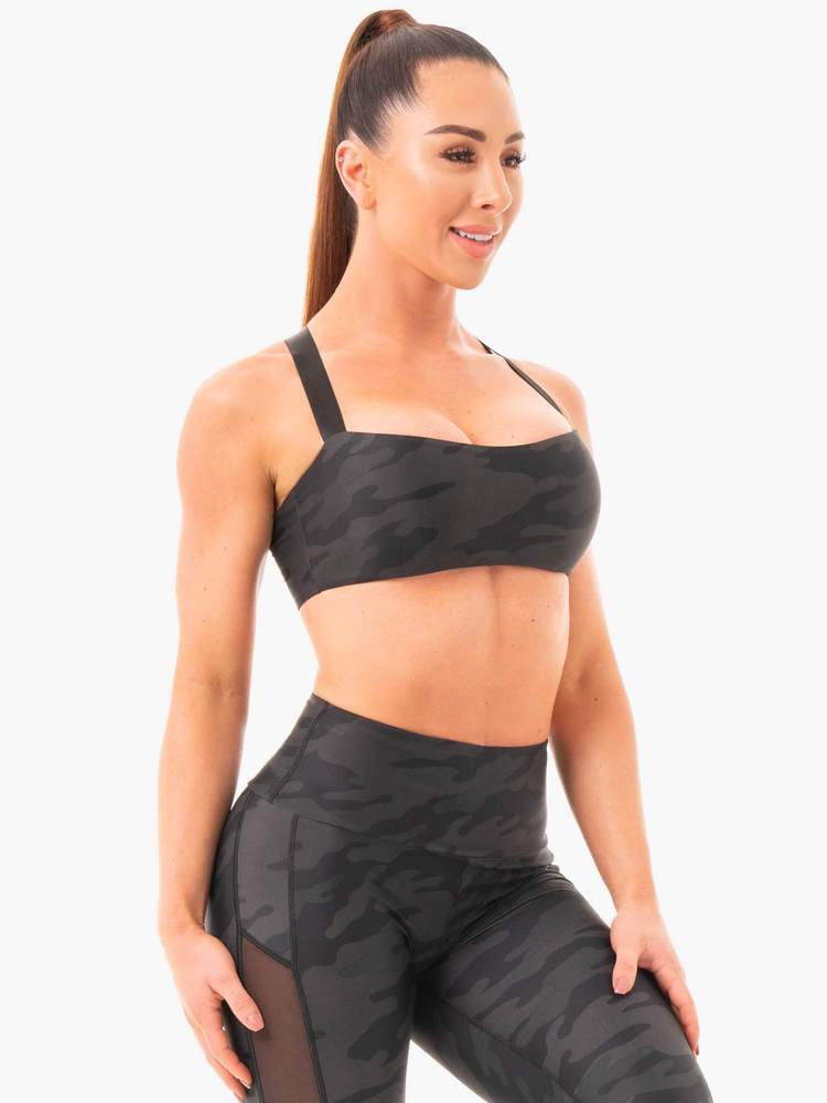Ryderwear Camo Sport Bra Black Camo