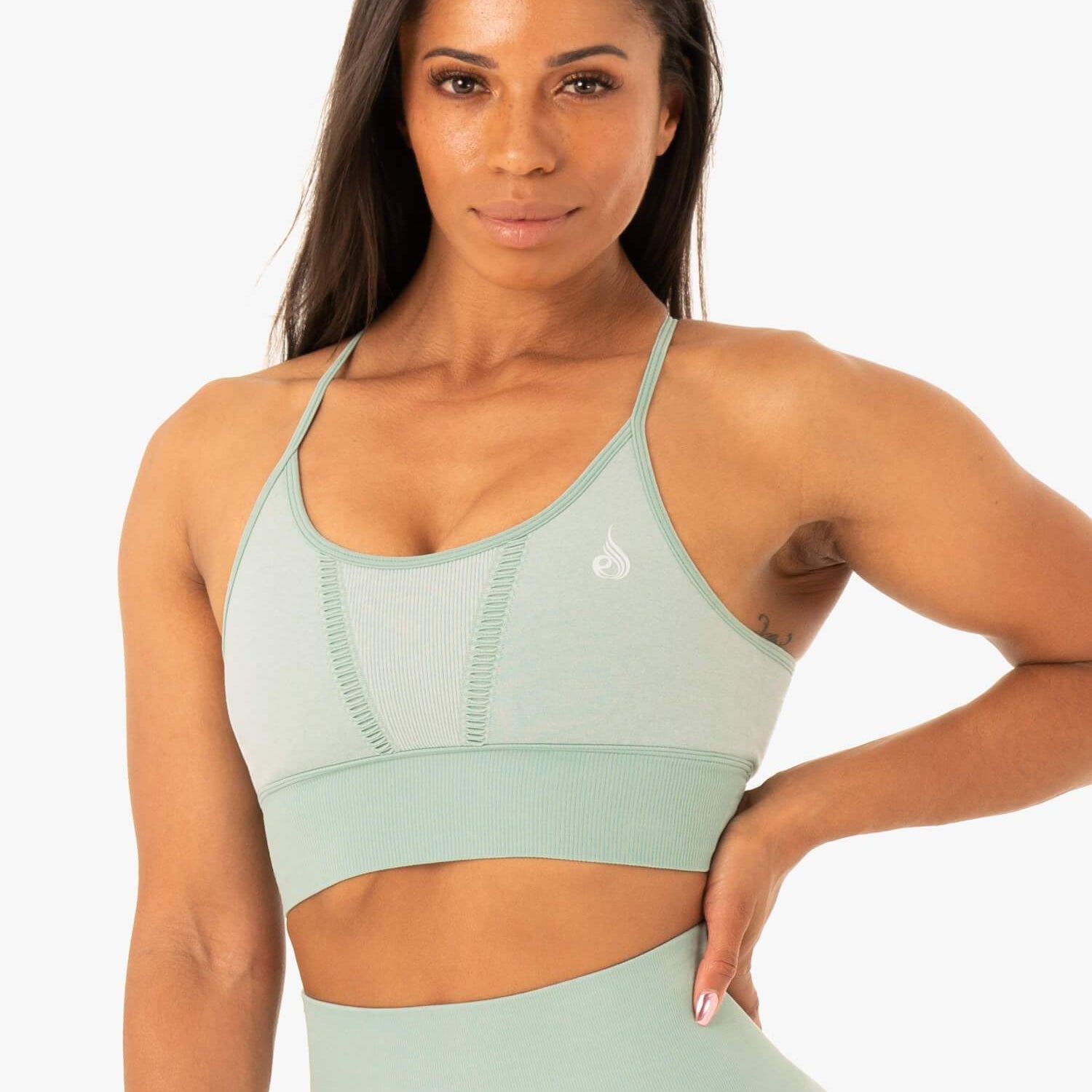 Soutien-gorge de sport sans coutures Ryderwear Oasis, bleu écume de mer