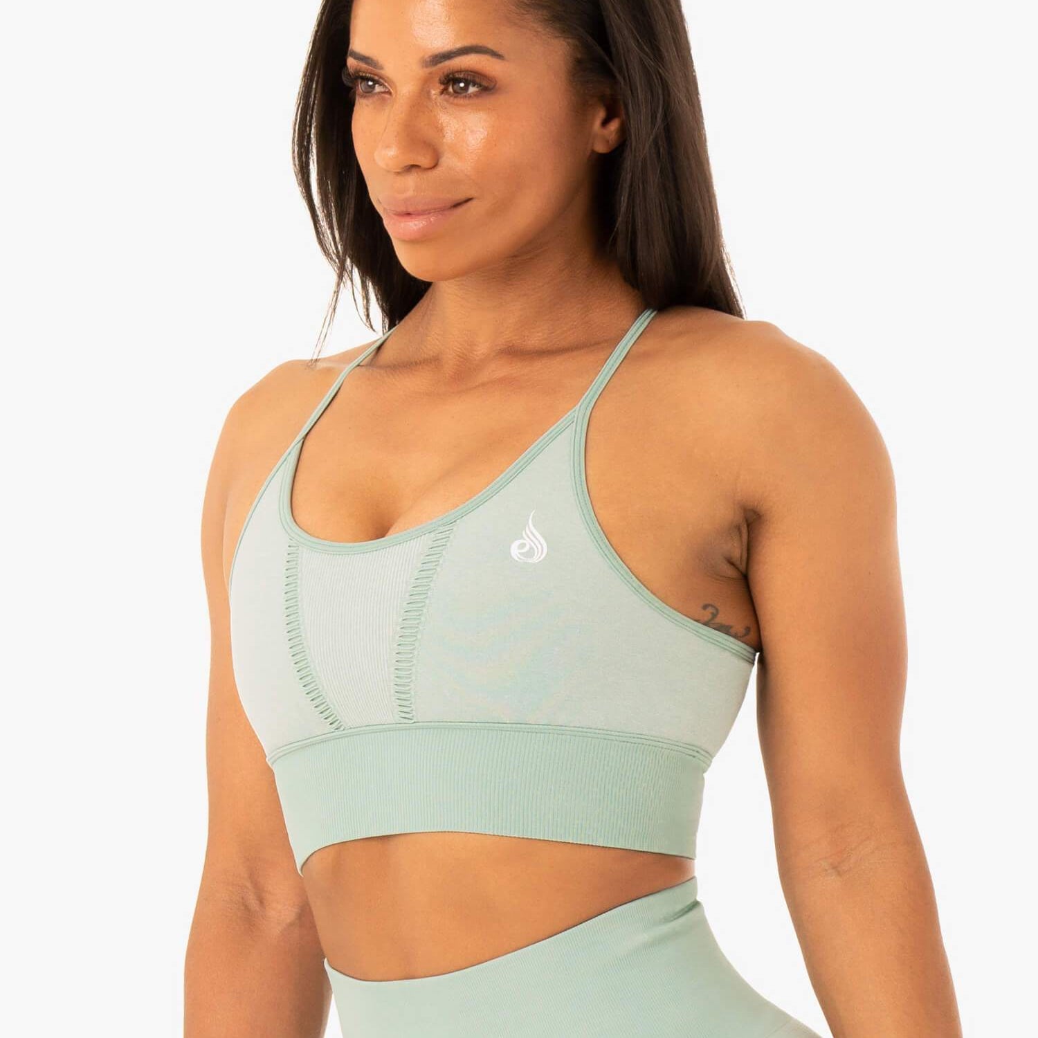 Soutien-gorge de sport sans coutures Ryderwear Oasis, bleu écume de mer