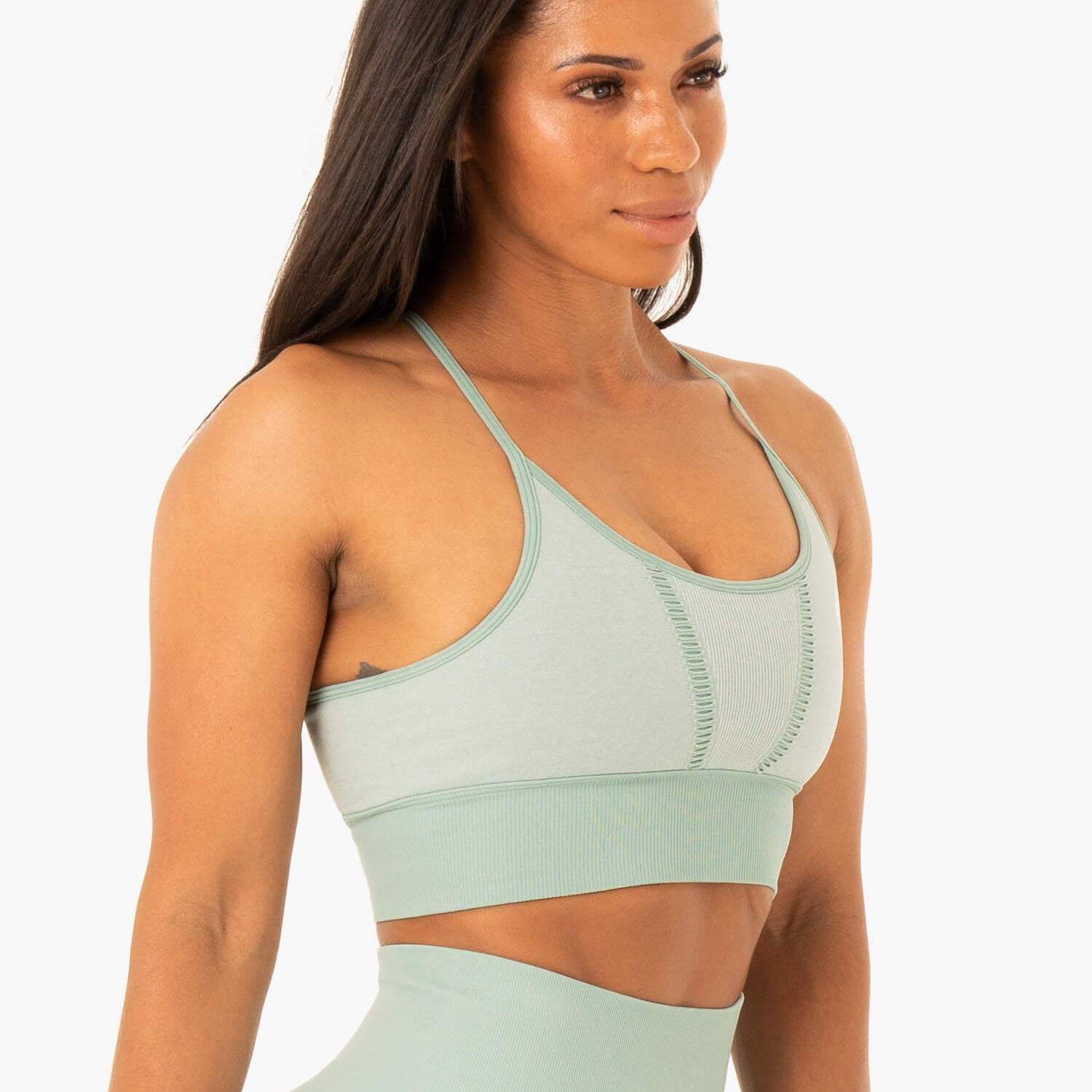 Soutien-gorge de sport sans coutures Ryderwear Oasis, bleu écume de mer