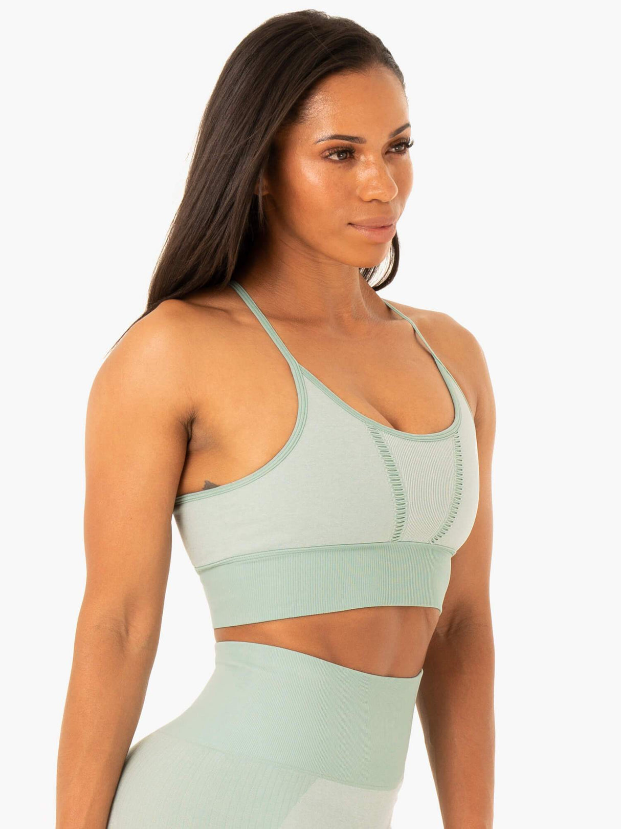 Soutien-gorge de sport sans coutures Ryderwear Oasis, bleu écume de mer