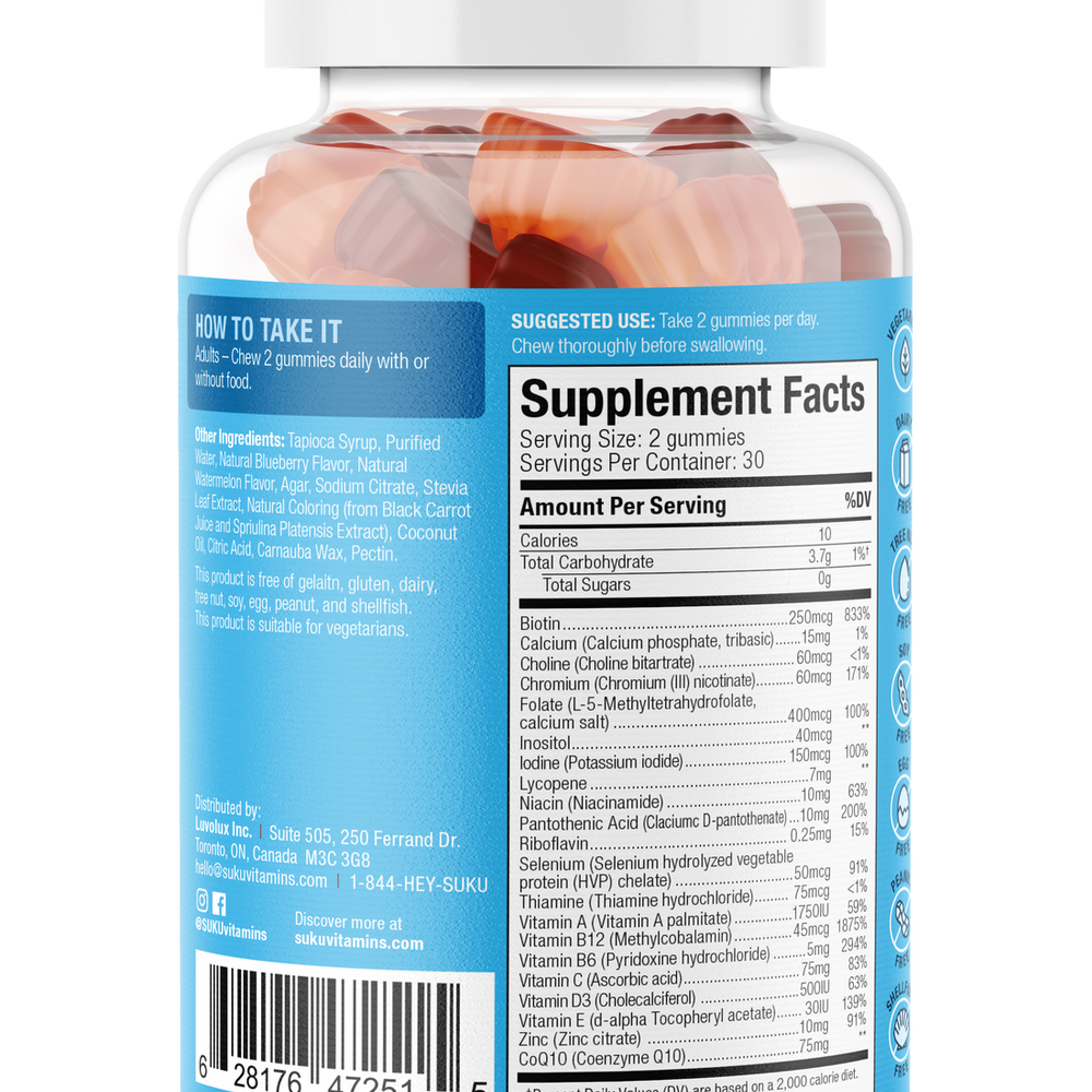 SUKU Vitamins - The Complete Mens MULTI - 60 Gummies