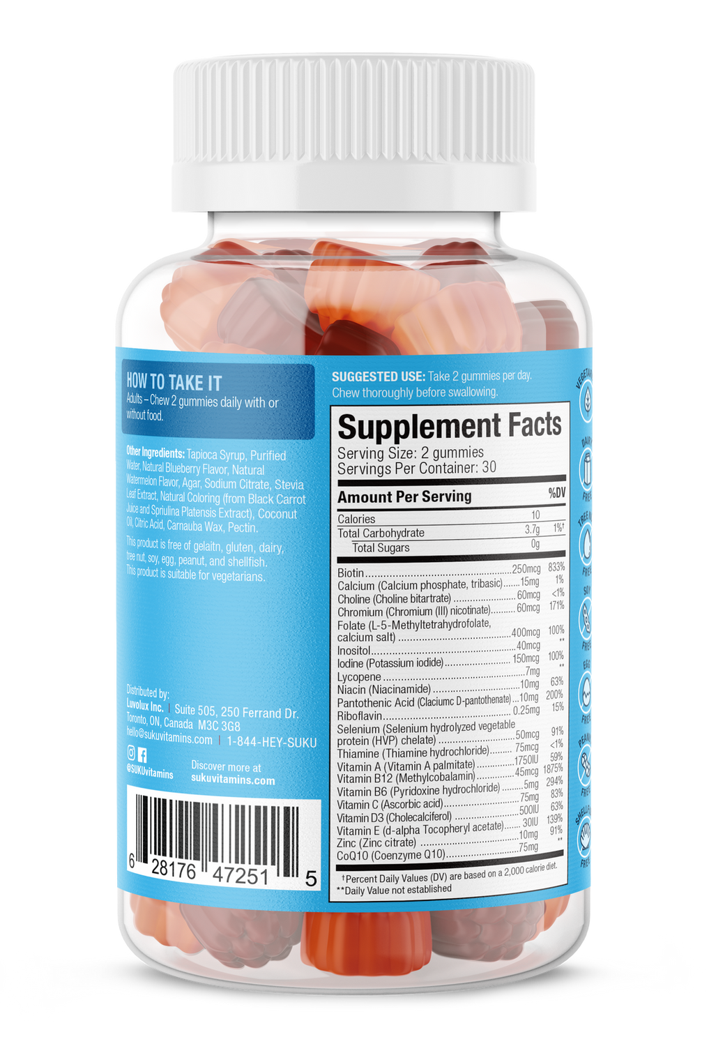 SUKU Vitamins - The Complete Mens MULTI - 60 Gummies