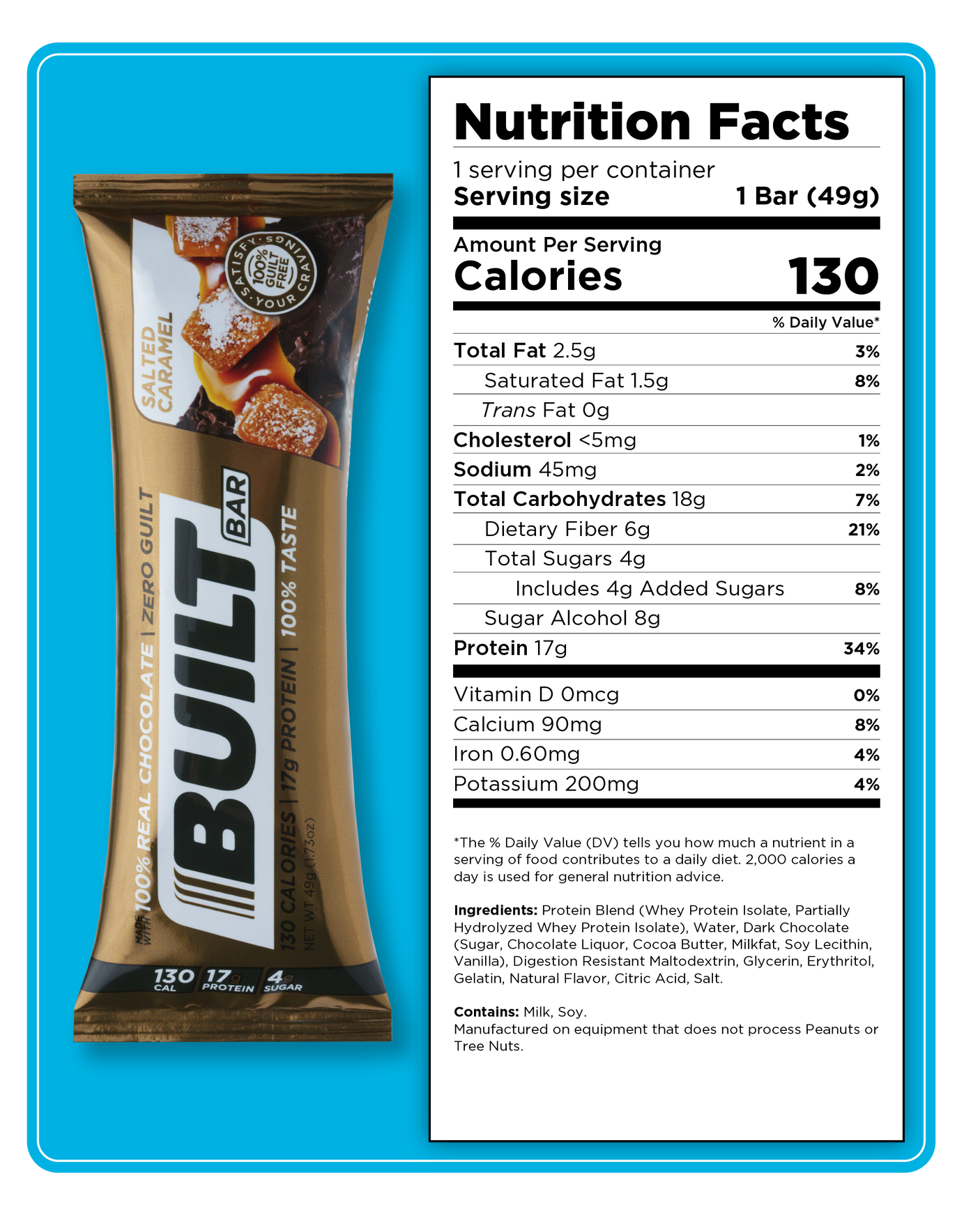 Built Protein Bar - 100% Real Chocolate - Zero Guilt 49g