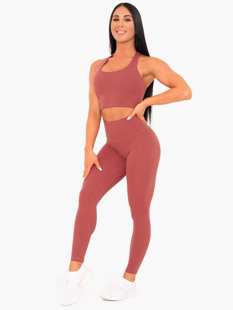 Ryderwear red NKD collection high waisted gym leggings