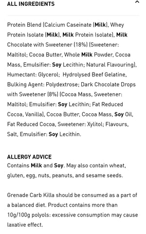 Grenade - Protein Bar Carb Killa - Box 12
