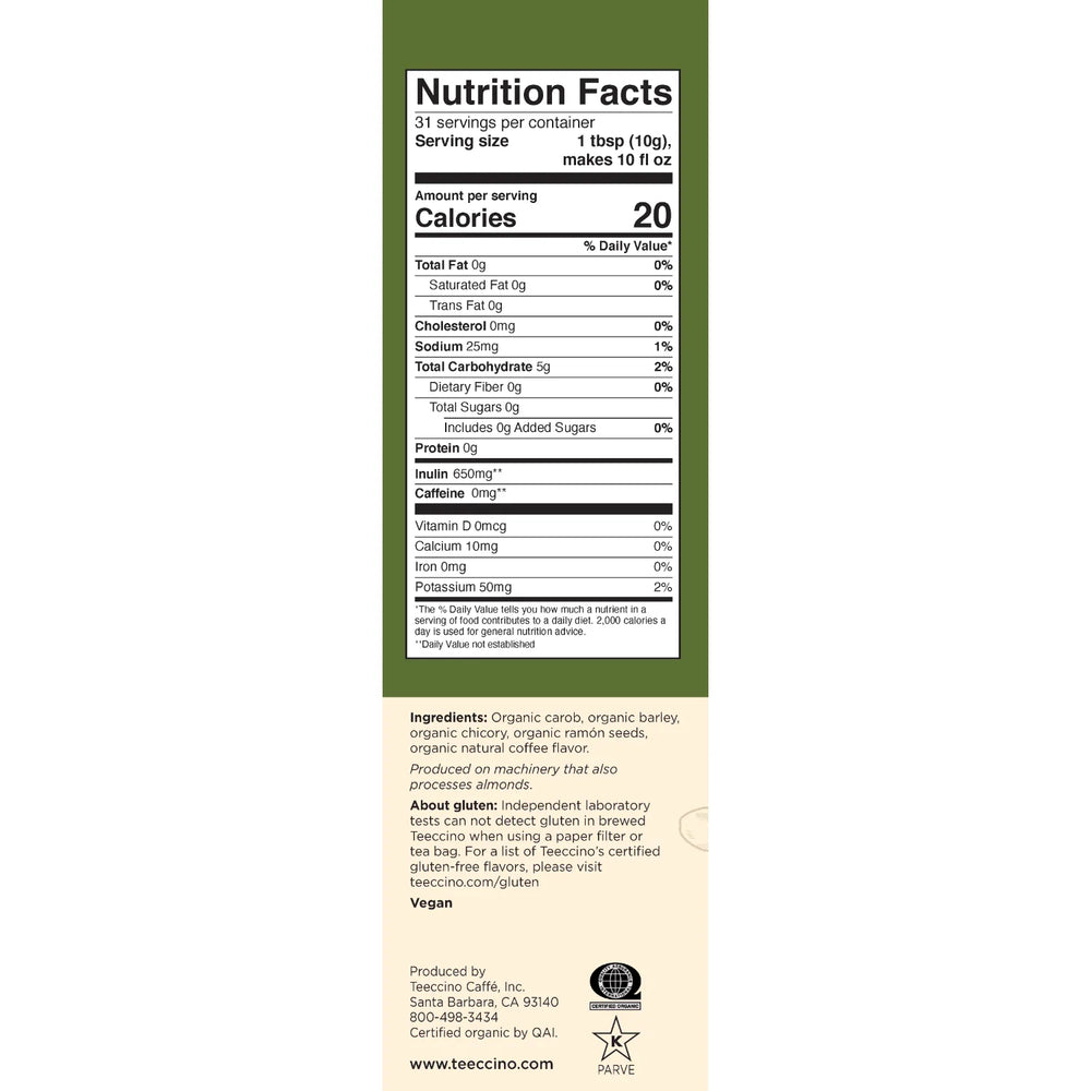 Teeccino - French Roast Chicory Herbal Coffee - 300g