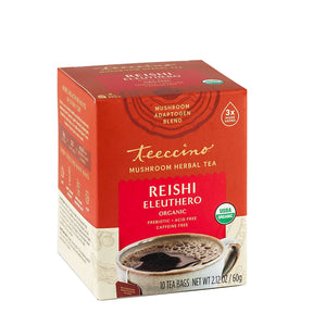 Teeccino - Reishi Eleuthero Mushroom Herbal Tea - 10 Tea Bags