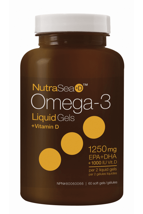 NutraSea Omega-3+Vitamin D 60 LiquidGels