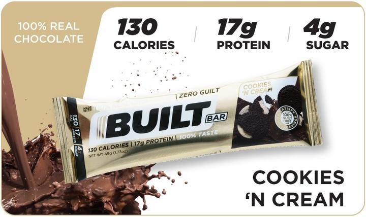 Built Protein Bar - 100% Real Chocolate - Zero Guilt 49g