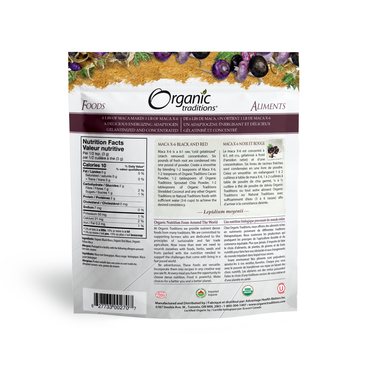 Organic Traditions - Maca X6 Black & Red Powder- 150g