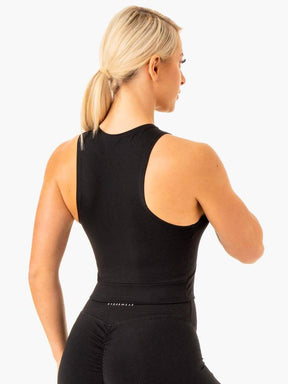 Ryderwear Reflex Zip Up Tank Black