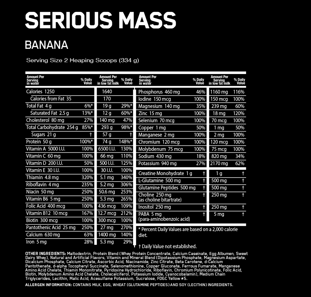 Optimum Nutrition Serious Mass 12 lbs