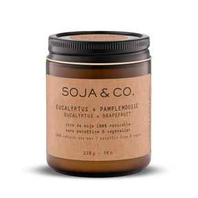 Soja&Co - 100% Natural Soy Wax Candles 8 oz - Eucalyptus & Grapefruit