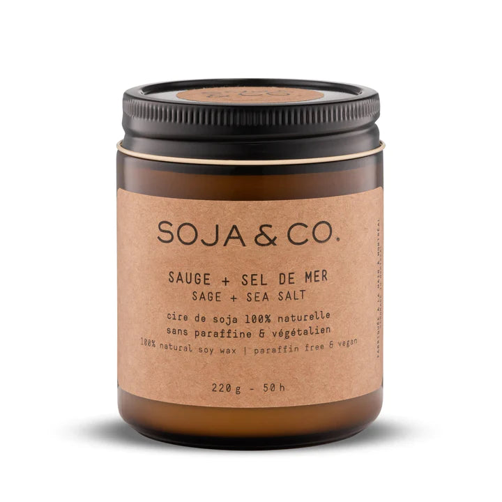 Soja&Co - 100% Natural Soy Wax Candles 8 oz - Sage & Sea Salt