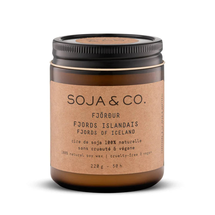Soja&amp;Co - Bougies 100 % cire de soja naturelle 227 g - Fjords d'Islande