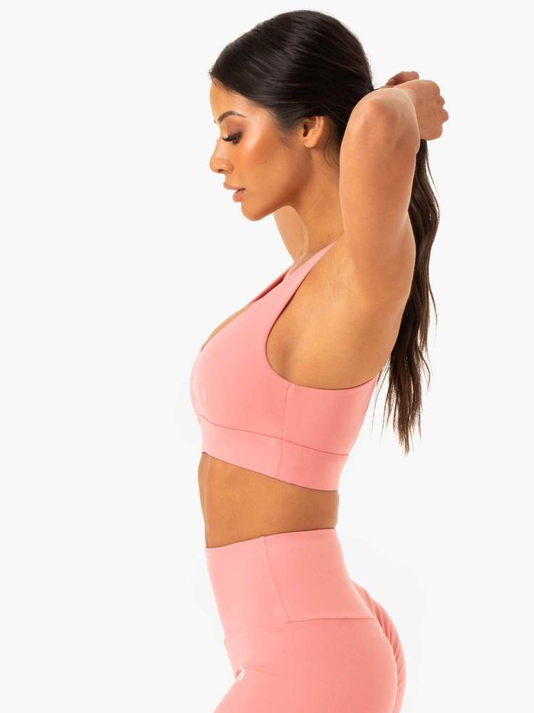 Soutien-gorge de sport Ryderwear Staples Cross Over rose