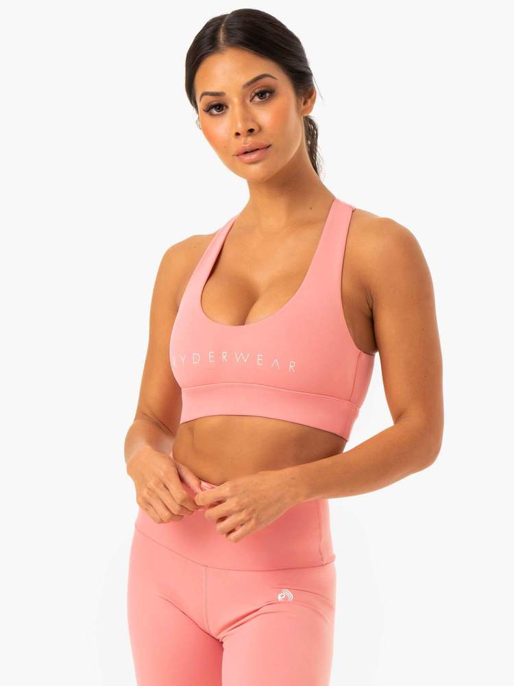Soutien-gorge de sport Ryderwear Staples Cross Over rose