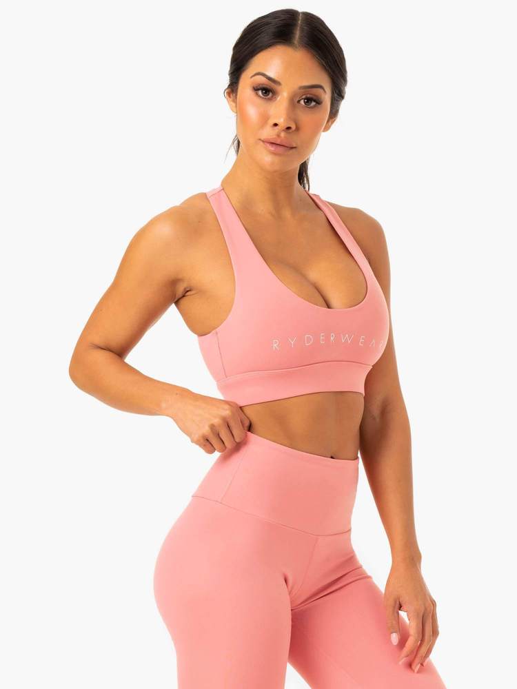 Soutien-gorge de sport Ryderwear Staples Cross Over rose