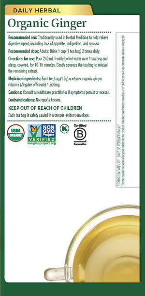 Traditional Medicinals - Ginger Herbal Tea - 16 tea bags