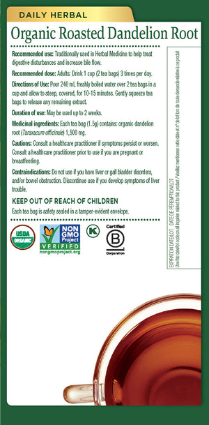 Traditional Medicinals - Roasted Dandelion Root - 16 tea bags