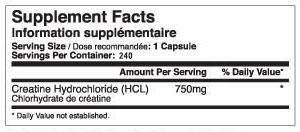 Tested Nutrition Creatine HCL 120 caps