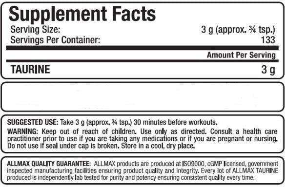 Allmax Taurine 400g