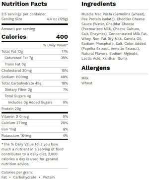 Muscle Mac - Coquillettes au fromage de luxe riche en protéines - 312 g