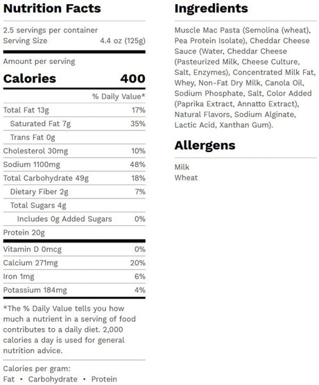 Muscle Mac - Coquillettes au fromage de luxe riche en protéines - 312 g