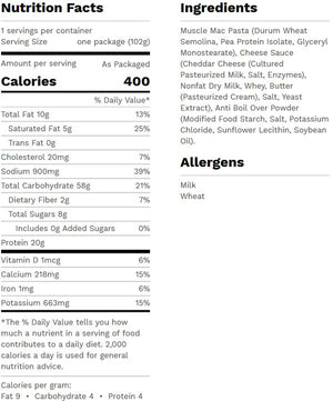 Muscle Mac High Protein Aged Sharp White Cheddar Cup 102g